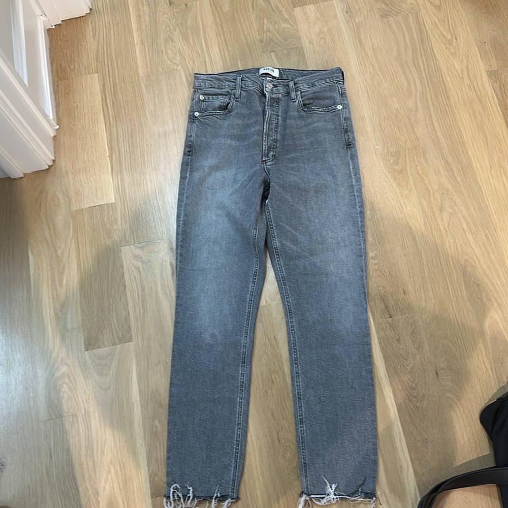 Agolde nico jean in light grey size 29